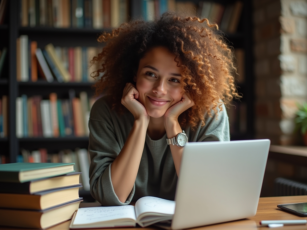 An woman engaged in reading and taking notes, symbolizing continuous learning and growth.