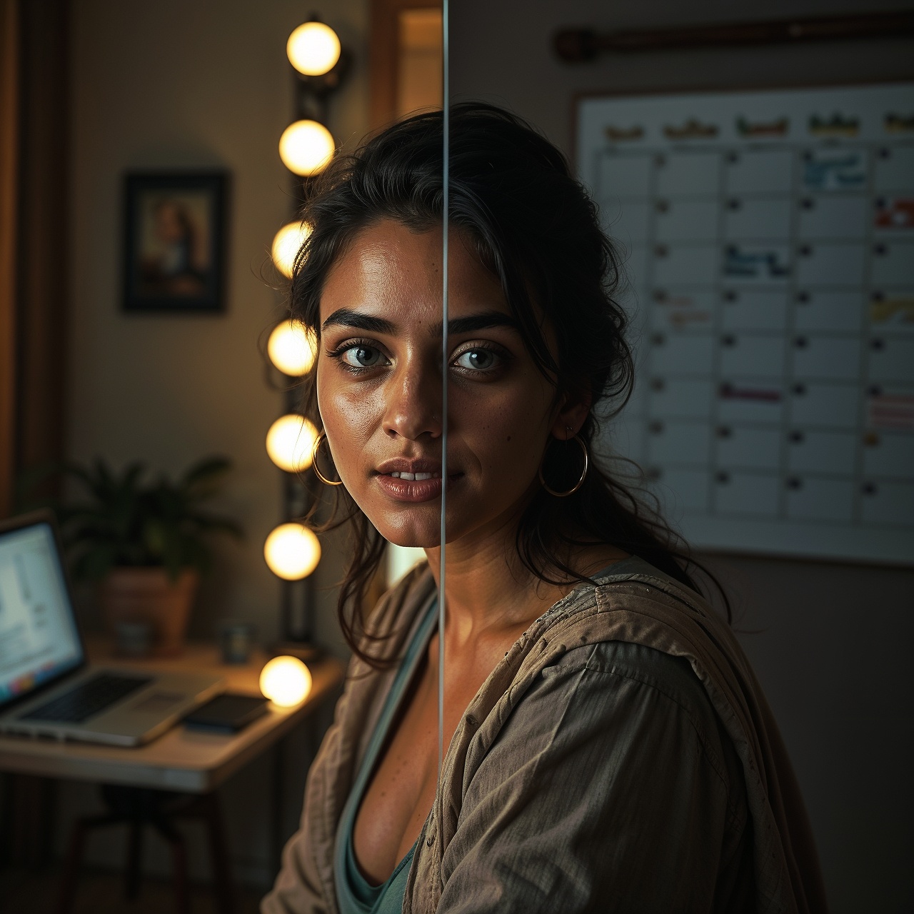 Indian woman balancing modeling passion with studies and career from her home studio, showing life beyond the spotlight.