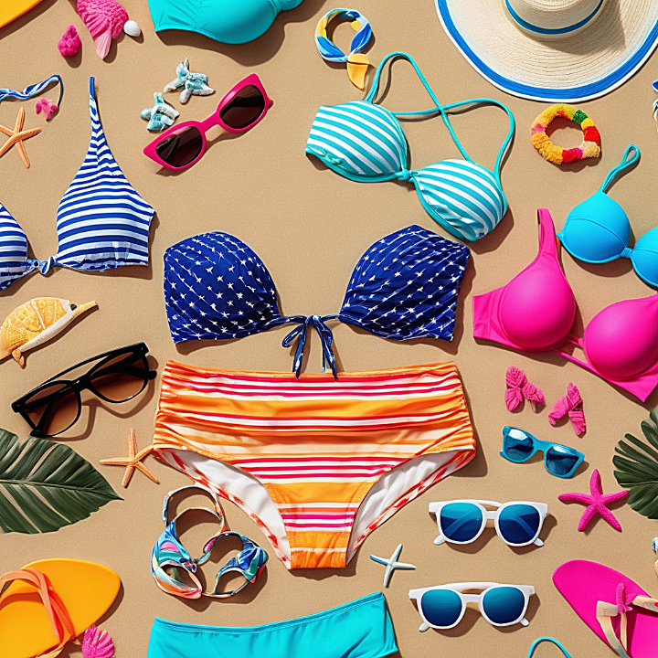 A collection of trending micro bikini styles, displaying different cuts and designs.
